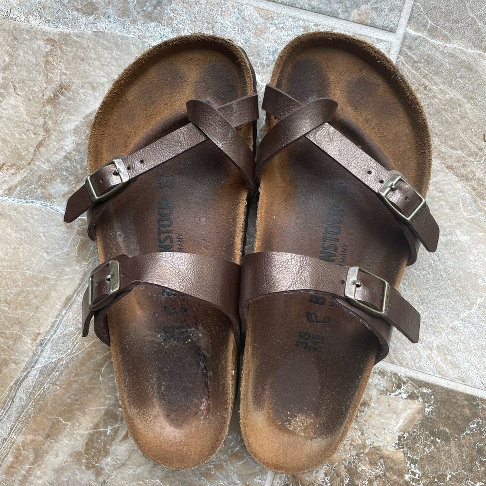 Birkenstocks brown 38 womens